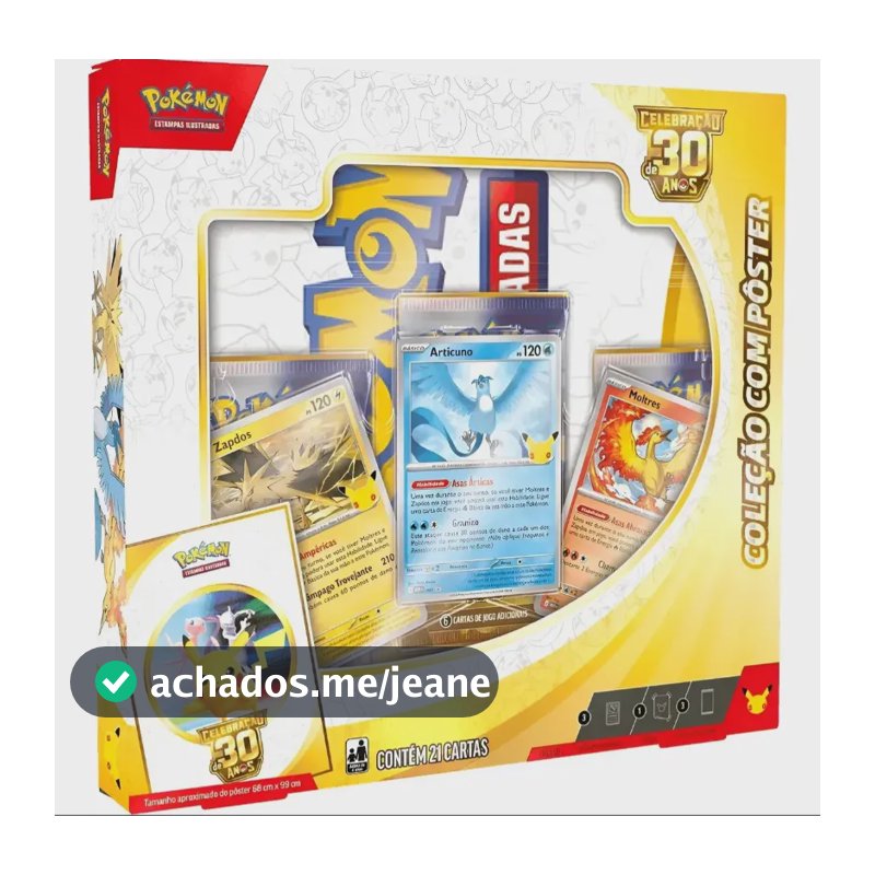 Pokémon Celebração De 30 Anos - Box Coleção Com Pôster Copag Português