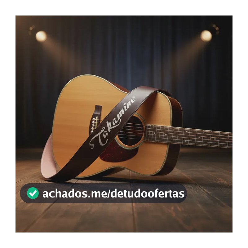 Correia Para Guitarra Violao Contrabaixo Regulavel Reforcada Marrom Takamine