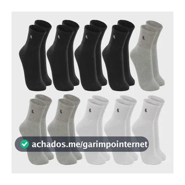 Kit 10 Pares Meia Lupo Original Masculina Cano Médio Algodão