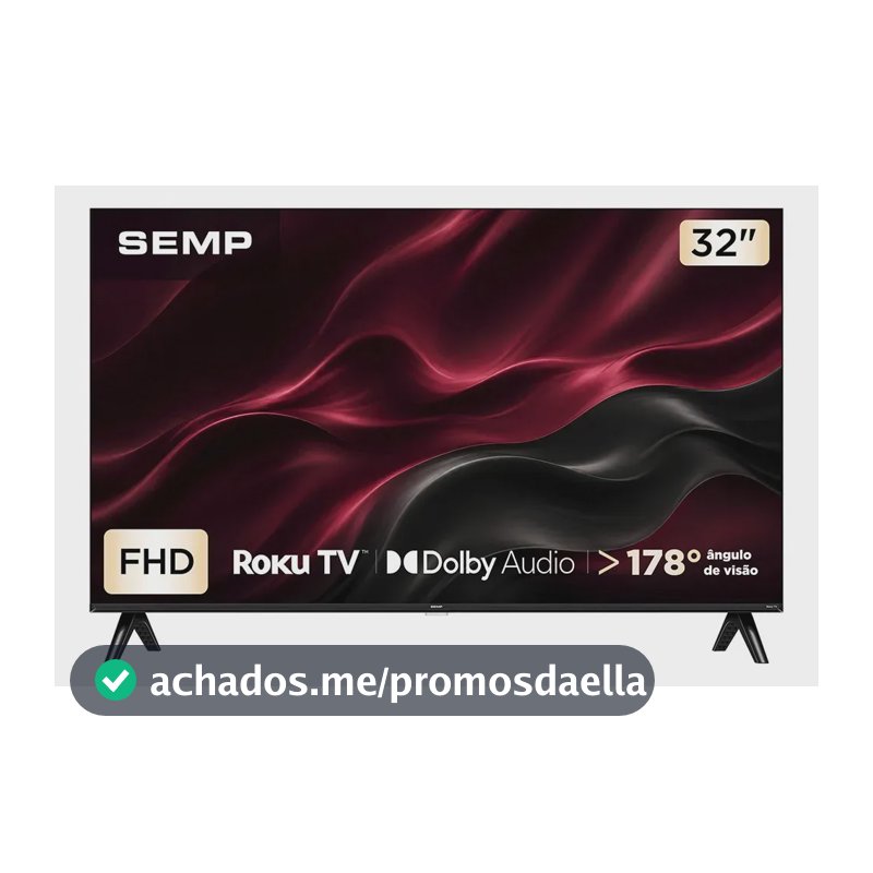 Smart Tv Semp 32 Polegadas Led Full Hd S42r Roku Tv Wi-Fi Dolby Audio Brilho Até 220 Nits 32s42r
