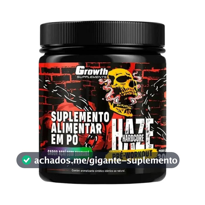 Haze Hardcore - Pré-treino 300g - Growth Supplements Sabor Açaí Com Guaraná