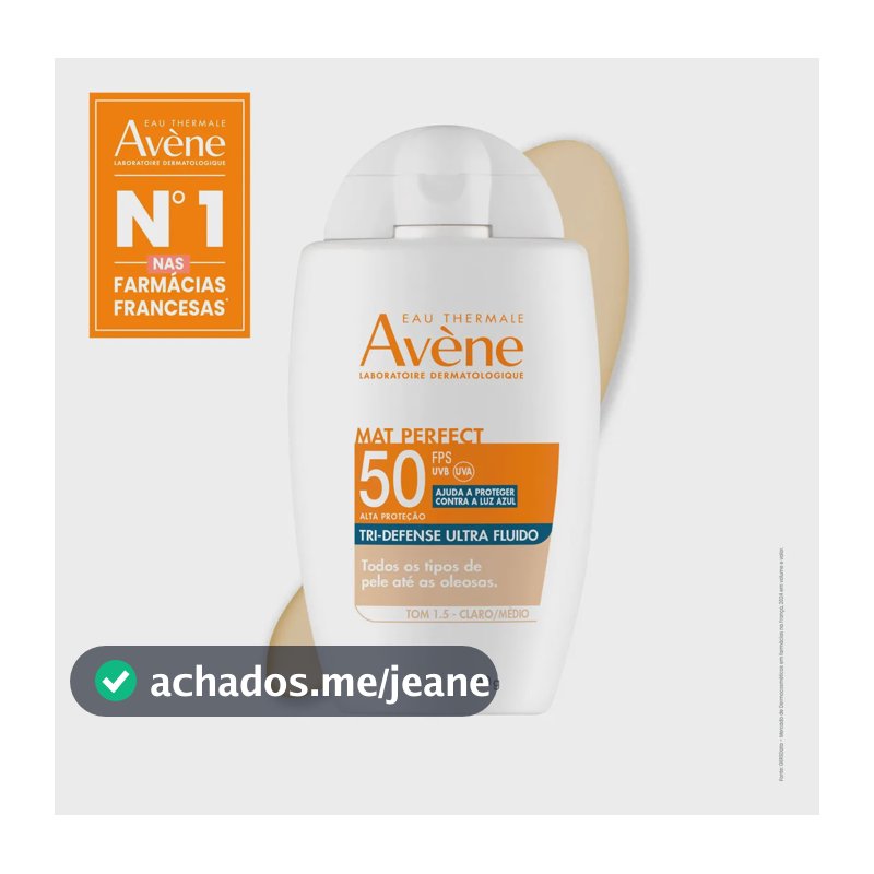 Protetor Solar Facial Avène Mat Perfect Tri-Defense FPS50 Tom Claro, 40g