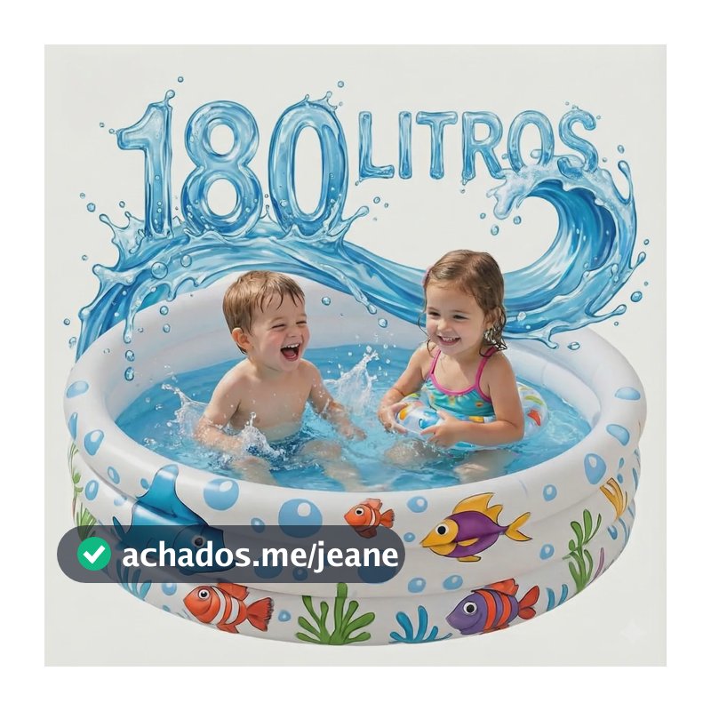 Piscina Banheira Inflável Infantil Redonda 180 Litros 3 Anéis Bebê Criança Praia Fundo Do Mar Kizumba