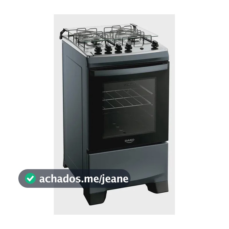 Fogão 4 Bocas Dako Supreme Mesa de Inox A Gás Titanium Bivolt