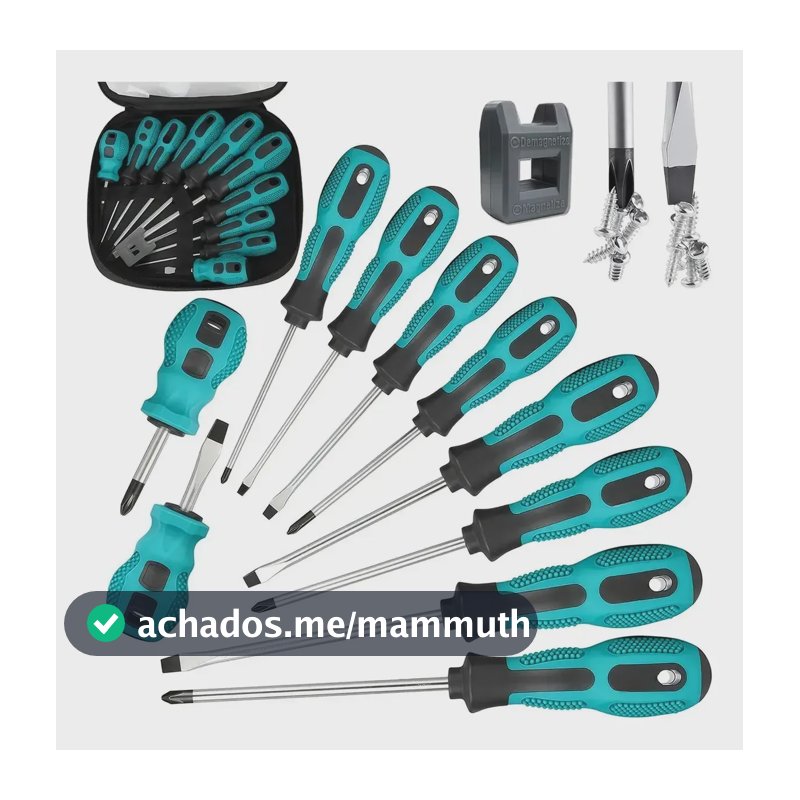 Kit Jogo Chave Fenda E Philips Imantado Profissional 10 Pçs