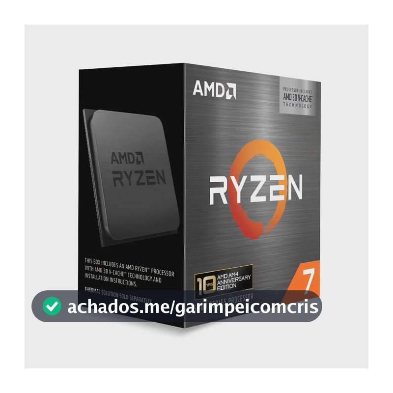 Processador Amd Ryzen 7 5800x3d, 4.5ghz Turbo,cache 96mb Am4