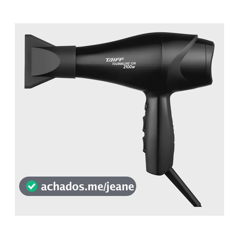 Secador De Cabelo Taiff Tourmaline 4 Temperaturas 2100w Cor Preto