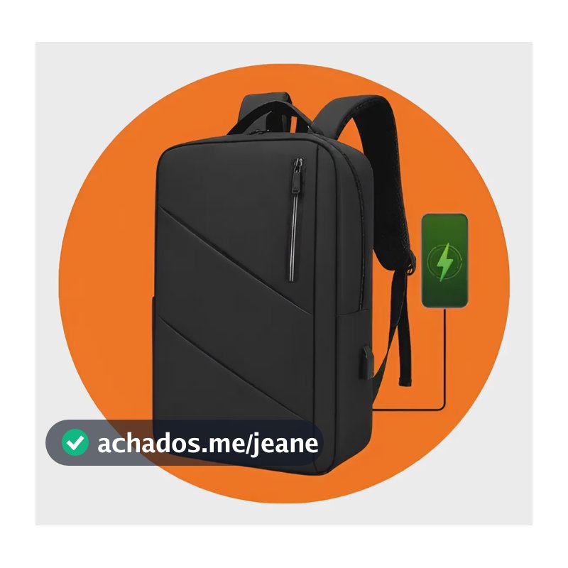 Mochila Executiva 35l Para Notebook Com Usb Resistente Preto