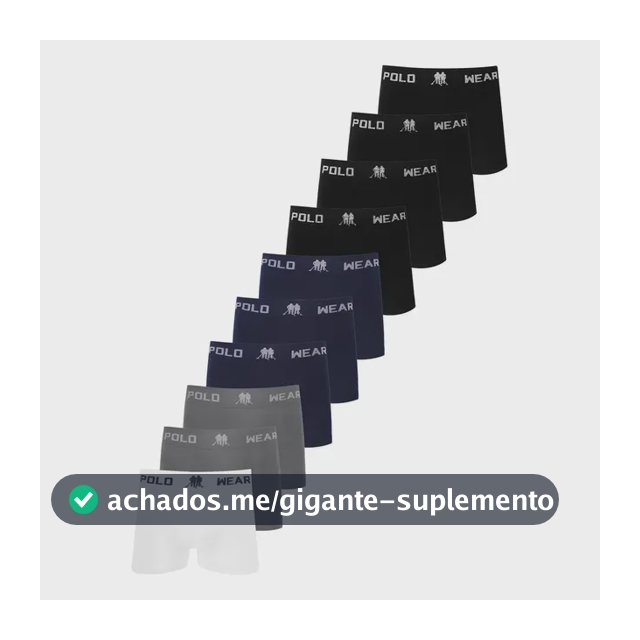 Kit 10 Cuecas Boxer Sem Costura Polo Wear Sortido
