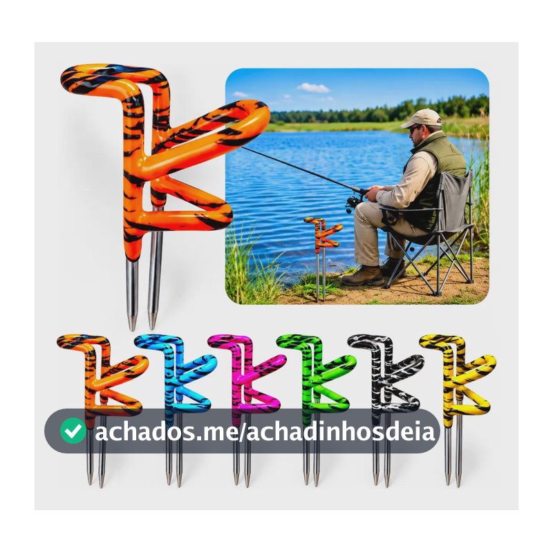 Suporte Armador De Vara Emborrachado Para Pesca Reforçado Laranja/preto