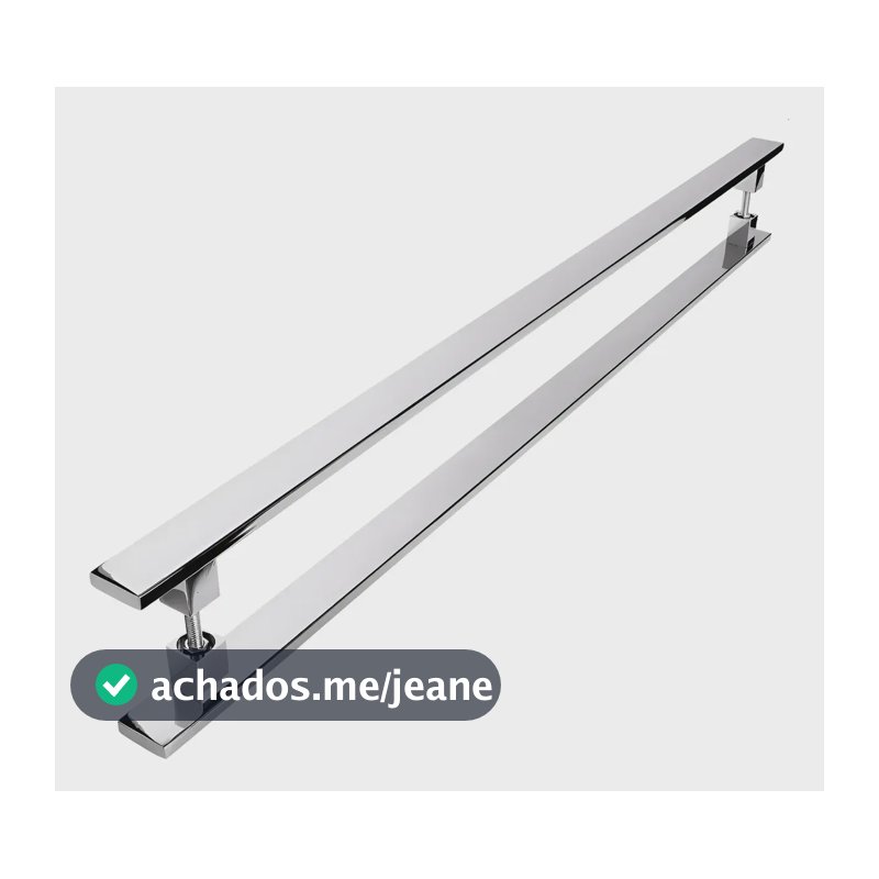 Puxador Inox Para Porta Pivotante Madeira Vidro 1 Metro Alto Brilho