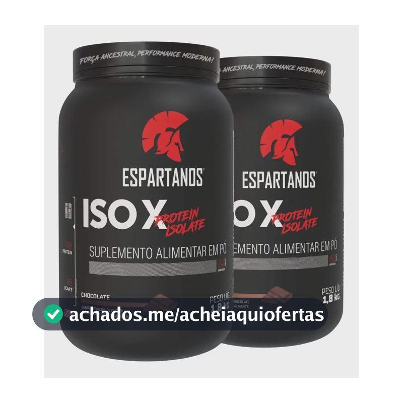 Kit 2x Suplemento Em Pó Whey Protein Isolado Iso X 1800g Sabor Chocolate