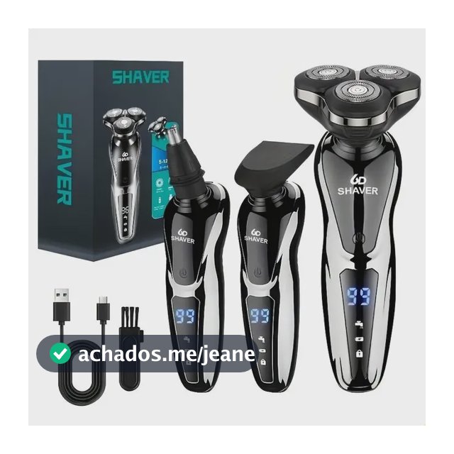Barbeador Elétrico Recarregável Usb Masculino Silvery Three-in-one