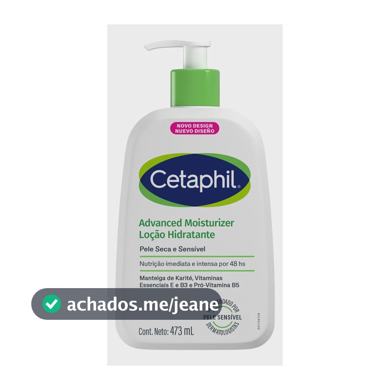 Cetaphil Loção Advanced Hidratante Corporal para Pele Seca e Sensível 473ml - Hidratação 48h