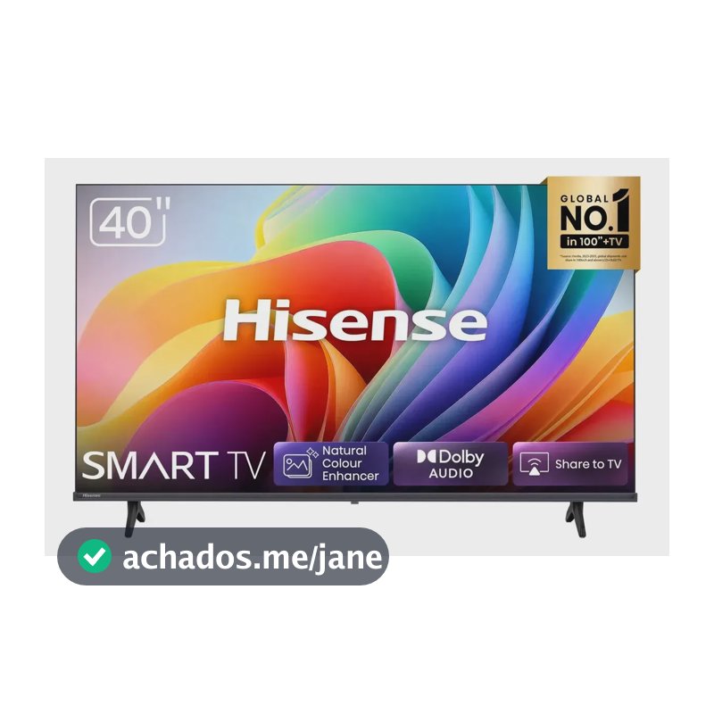 Smart TVHisense FHD 40" Polegadas 40A4NV com HDR10, DTS Virtual X, Compatibilidade Alexa