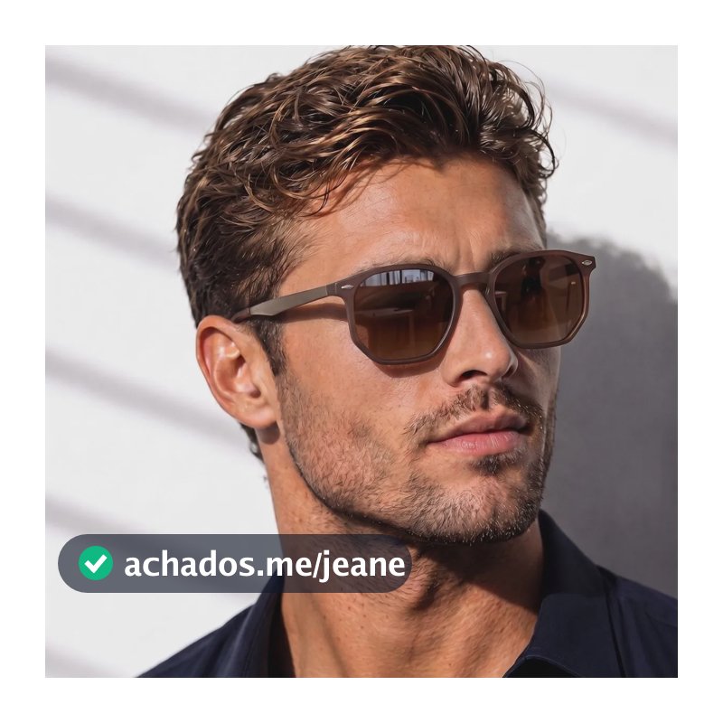 Óculos De Sol Escuro Masculino Unissex Tendencia Premium Armação Marrom/ Lente Degrade Marrom