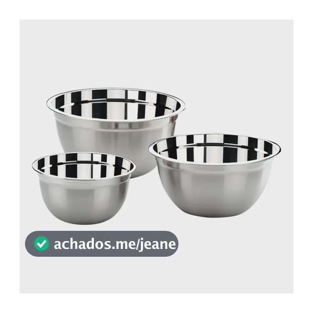 Conjunto De Tigelas Brinox Suprema 3 Peças Aço Inox