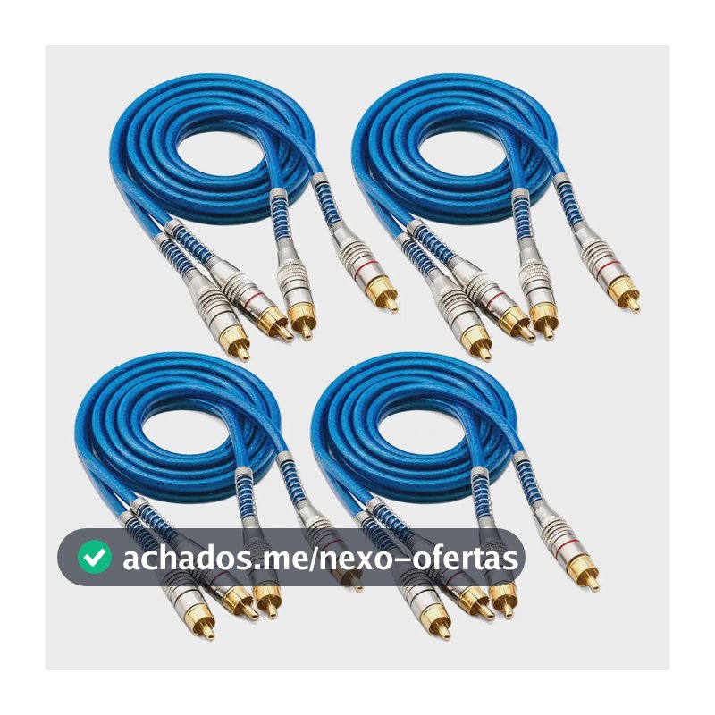 Kit 4 Cabos Rca 1 Metro Tech One Blindado Azul