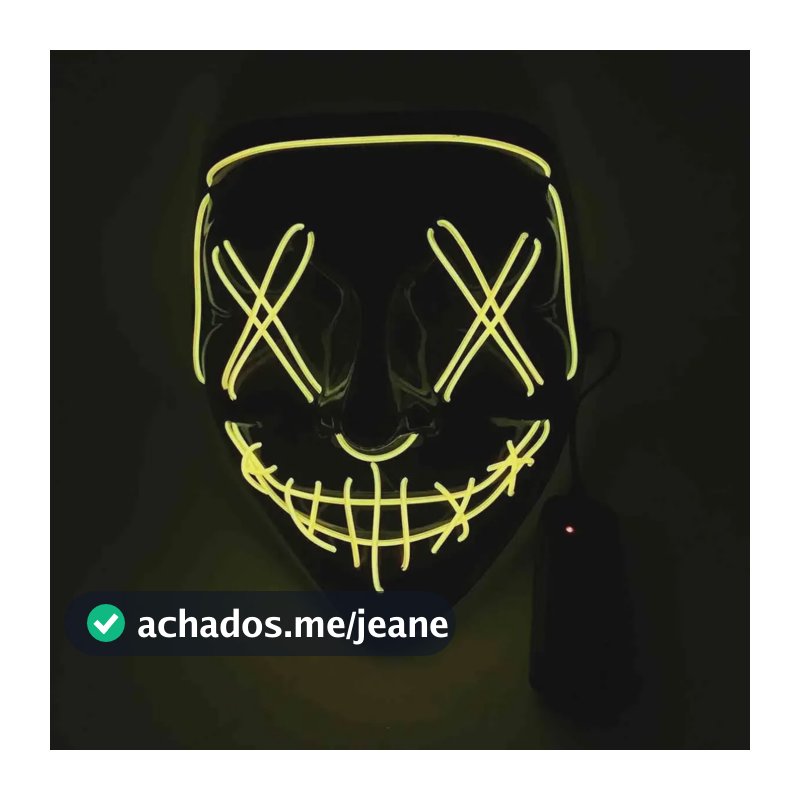 Máscara Led Cosplay Halloween Diferentes Fases Máscara Neon Cor Amarelo