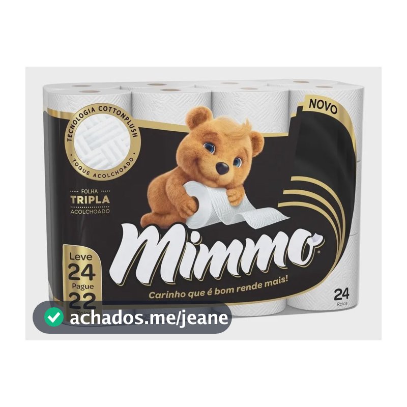 Papel Higiênico Folha Tripla 24 Rolos De 20m Mimmo