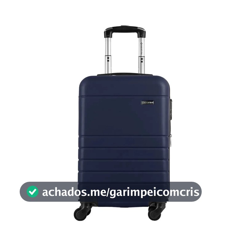 Mala Bordo Abs Sestini 360 Essencial 2 Com Roda Removível Azul-marinho