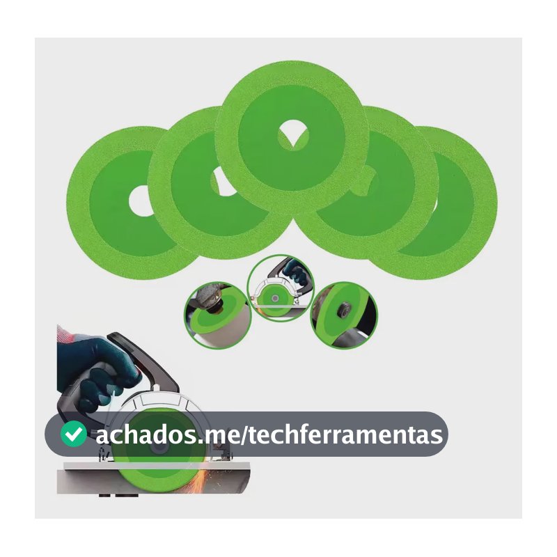 5 Discos De Corte Vidro Porcelanato Diamantado Disco Cortag Verde