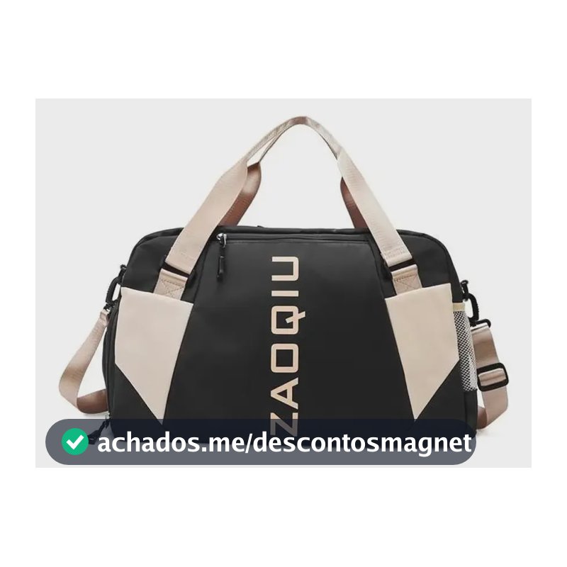 Bolsa de Viagem de Mão Grande Preta para Bordo e Academia