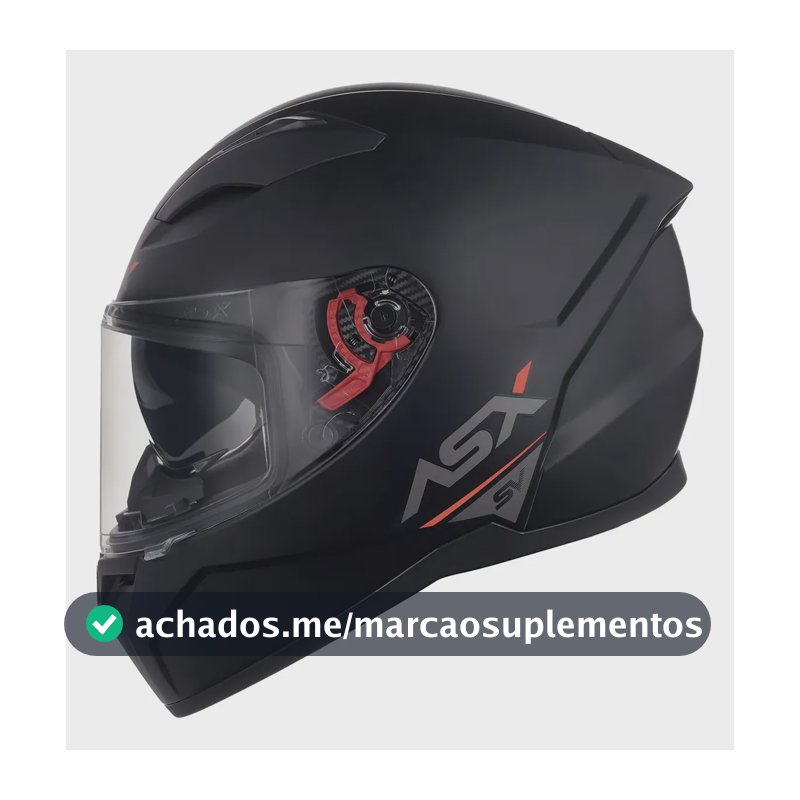 Capacete Asx City Preto Fosco C/ Viseira Interna Lançamento Preto Monocolor Fosco 59/60