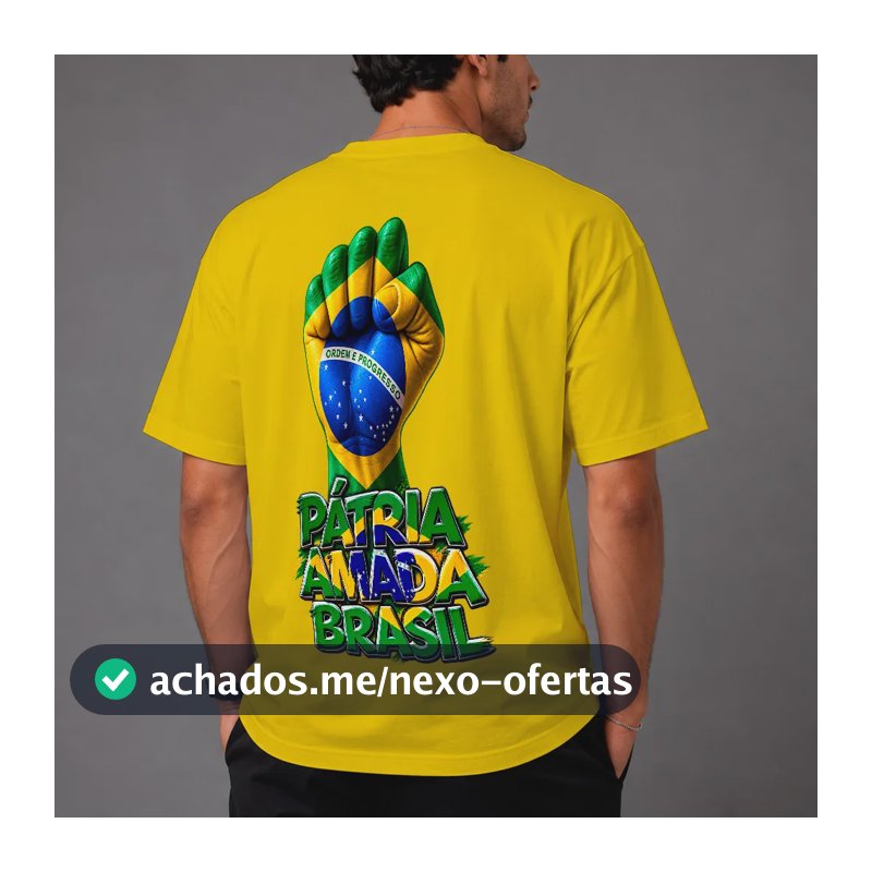 Camiseta Basica 22 O Brasil Tem Solução Patria Amada Ref5370 Amarelo Xg-eg