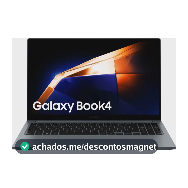 Notebook Samsung Galaxy Book4 Intel® Core™ i5-1335U (1.3 Ghz, até 4.6GHz, 12 MB L3 Cache), Windows 11 Home, 8GB, 512GB SSD, Iris Xe, 15.6'' Full HD LED, 1.55kg