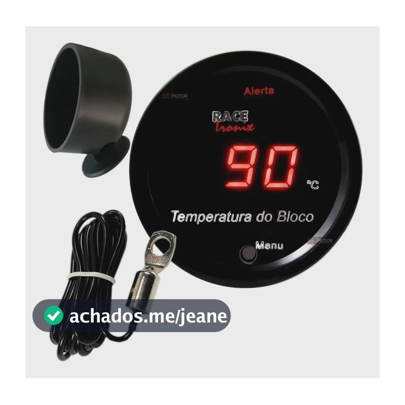 Medidor Temperatura Carro Bloco Motor Vermelho + Copo Comum