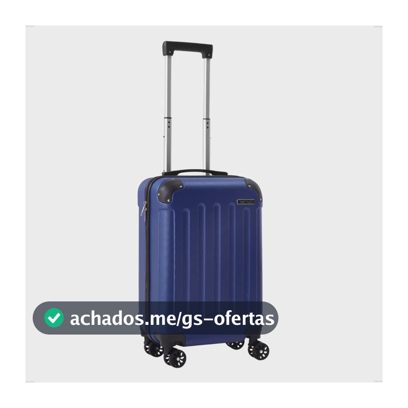 Mala De Viagem Bordo Mão Pequena 10kg Abs Cadeado 360 Azul