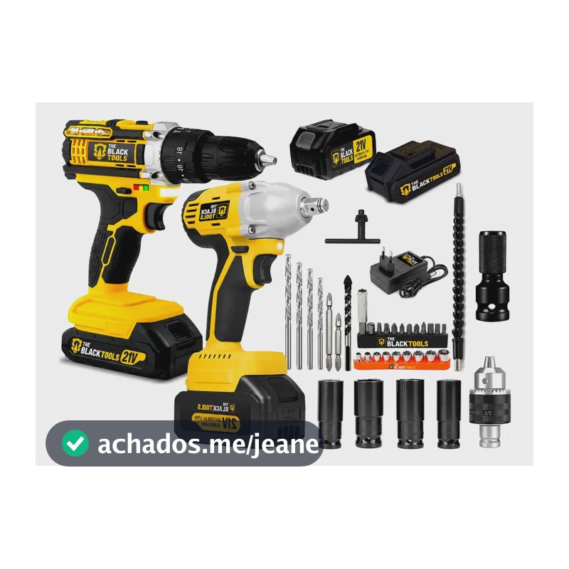 Chave Impacto Bateria The Black Tools Tb-21ik Parafusadeira Amarelo 127/220v 50/60hz
