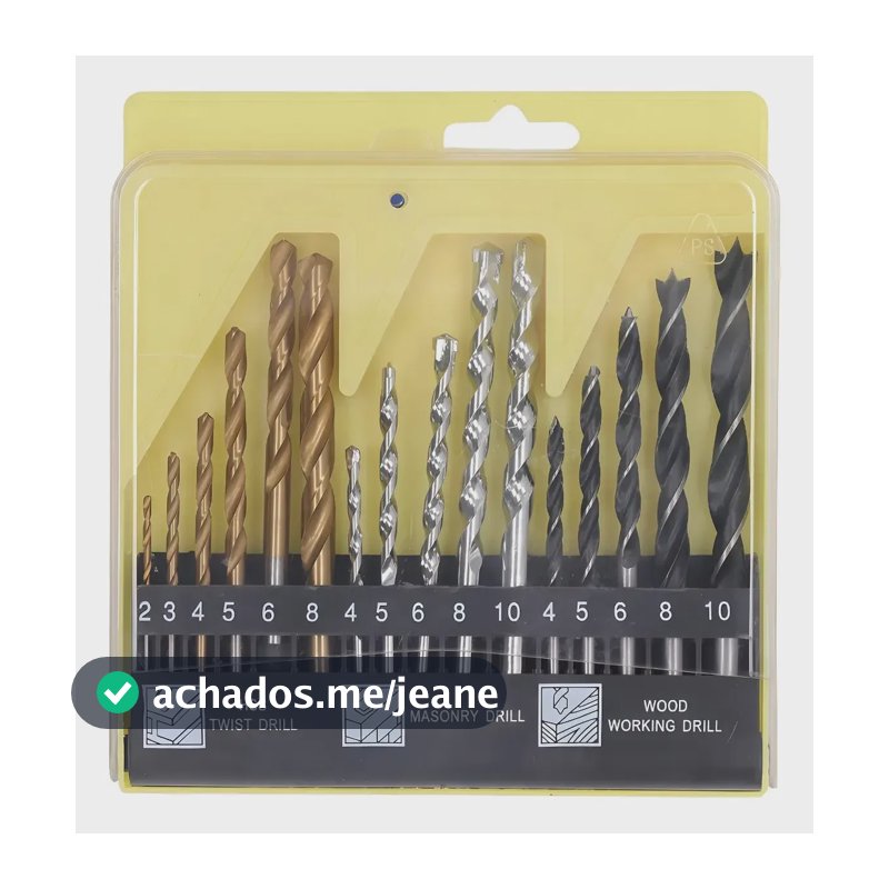 Kit Jogo Brocas C/estojo Ferro Concreto Madeira Videa Estojo