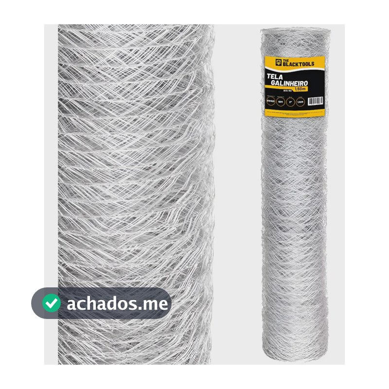 Tela Galvanizada Galinheiro 1,50x50metros Fio 23 Horta Tela