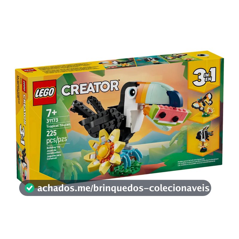 Lego® Creator 3em1 Animais Selvagens: Tucano Tropical 31173