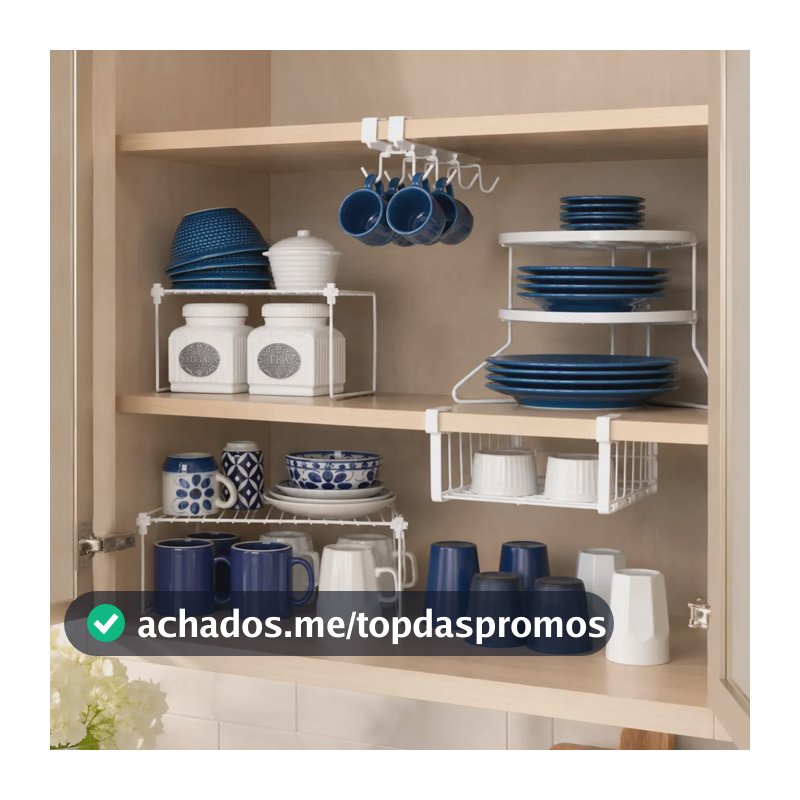 Organizador De Armário De Cozinha Kit Com 5 Organizadores