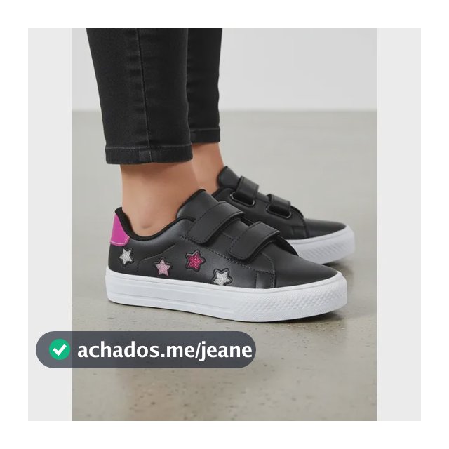 Tênis Feminino Infantil Estrela Glitter Menina Escolar Novo