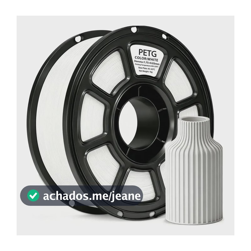Filamento De Impressora 3d Petg Cor 1kg Branco