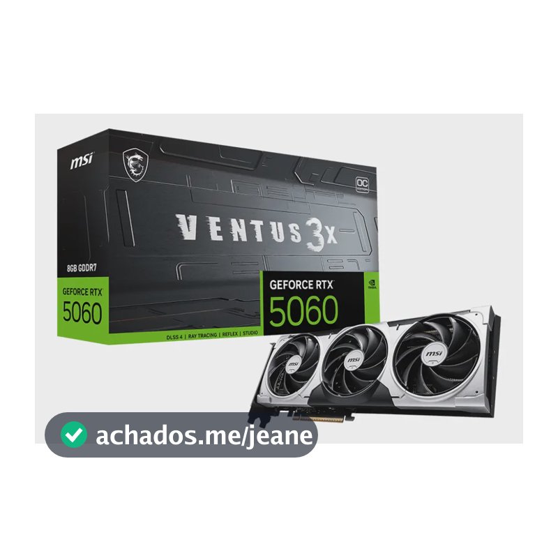 Placa De Vídeo Msi Rtx 5060 8gb Gddr7 128 Bits Ventus 3x Oc