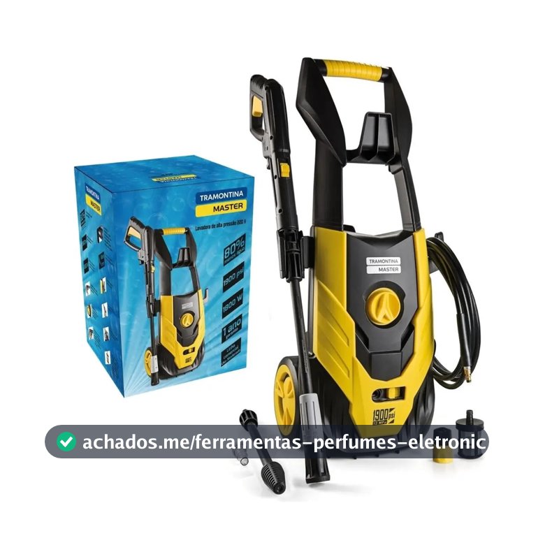 Lavadora De Alta Pressão Com 1800w Master Para Uso Moderado 1900psi Amarelo e Preto Tramontina