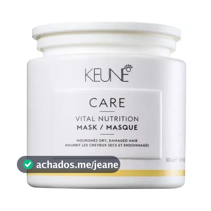 Keune Care Vital Nutrition Máscara 500ml Hidratação e Nutrição Profunda para Cabelos Secos