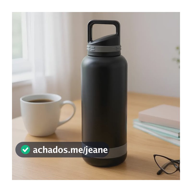 Garrafa Térmica Academia Inox 700ml Para Treino Alça Preto