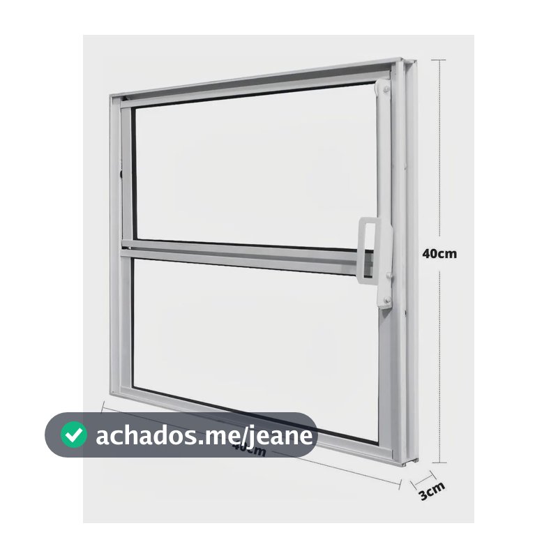 Vitro Basculante 40x40 Alumínio Branco Para Banheiro