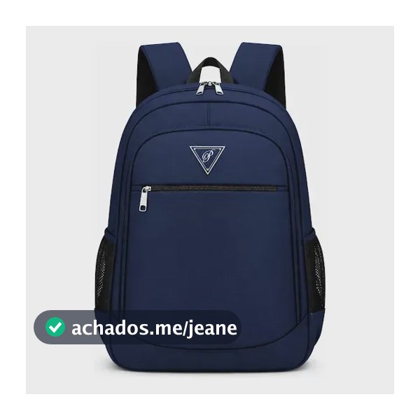 Mochila Masculina Bolsa Impermeável Faculdade Alça Reforçada Azul Liso
