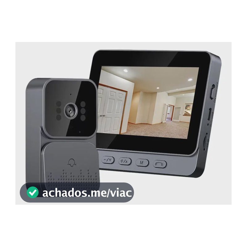 Campainha Interna De Vídeo Sem Fio Com Tela De 4.3 Ips