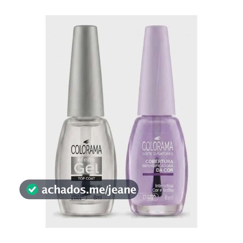 Kit Colorama Top Coat Gel+ Cobertura Intensificadora 8ml