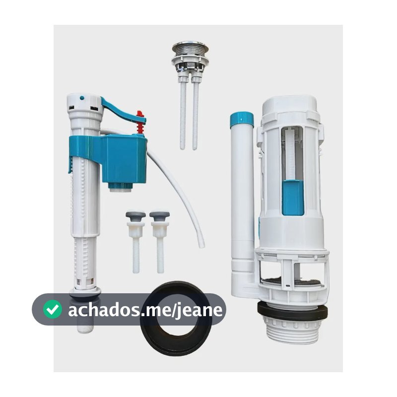 Kit Mecanismo Descarga Botao Duplo Caixa Acoplada Completo