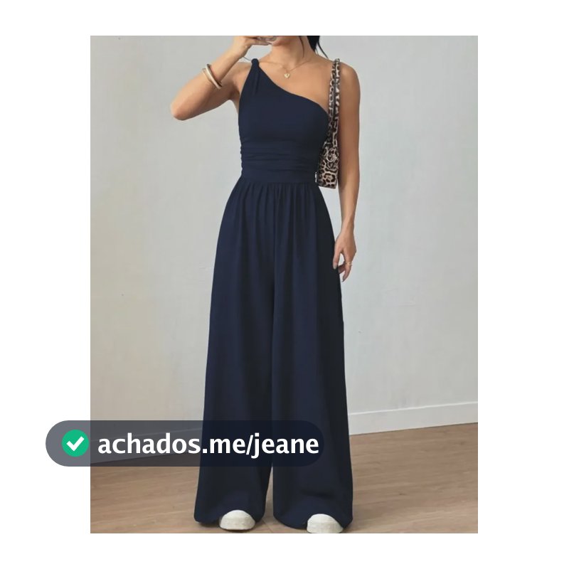 Macacão Feminino Longo Mula Manca Regata Elegante Social Azul-marinho Gg