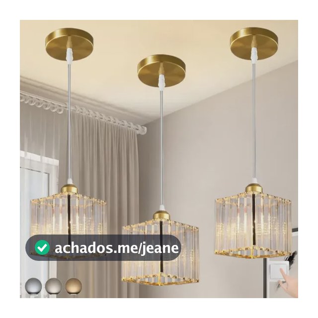 Luminária De Teto Plafon Sobrepor Moderna Crystal 3 Peças